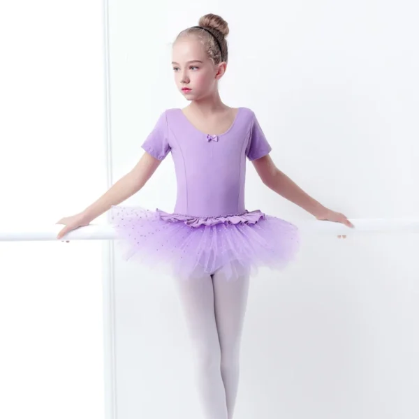 Girls Ballet Tutu Dress Ruffle Trim Dot Tulle Dress Kids Princess Dress Korean Gauze Skirt Full Cotton Girls Fluffy Dress - Image 4