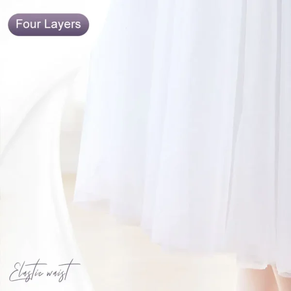 Ballet Skirt Four/Two Layers Long Dance Skirt Adults Soft Mesh Ballet Dance Skirt Performance Skirt For Woman - Image 4