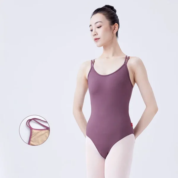 Ballet Leotards for Women Gymnastic Leotard Adult Dance Camisole Dance Spaghetti Strap Cross Dance Leotard - Image 4