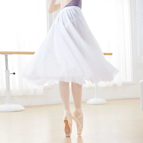 Ballet Skirt Four/Two Layers Long Dance Skirt Adults Soft Mesh Ballet Dance Skirt Performance Skirt For Woman - Image 3