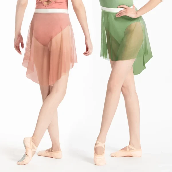 Ballet Skirt Woman Dance Skirt Transparent Mesh Skirts Adults Short Skirt For Dancing Irregular Skirt - Image 3