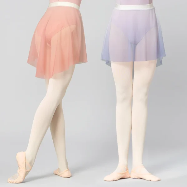 Ballet Skirt Woman Dance Skirt Transparent Mesh Skirts Adults Short Skirt For Dancing Irregular Skirt