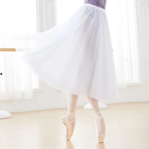 Ballet Skirt Four/Two Layers Long Dance Skirt Adults Soft Mesh Ballet Dance Skirt Performance Skirt For Woman