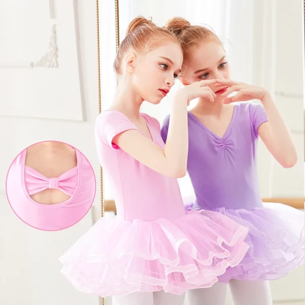 Girls Dance Tutu Dress Swan Lake Costume Cute Bowknot Tulle Dresses Skirts Ballerina Dancing Clothing - Image 2