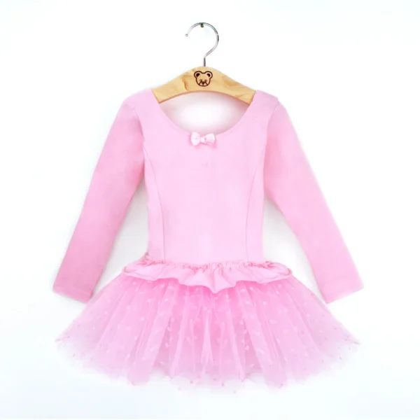 Girls Ballet Tutu Dress Ruffle Trim Dot Tulle Dress Kids Princess Dress Korean Gauze Skirt Full Cotton Girls Fluffy Dress - Image 6